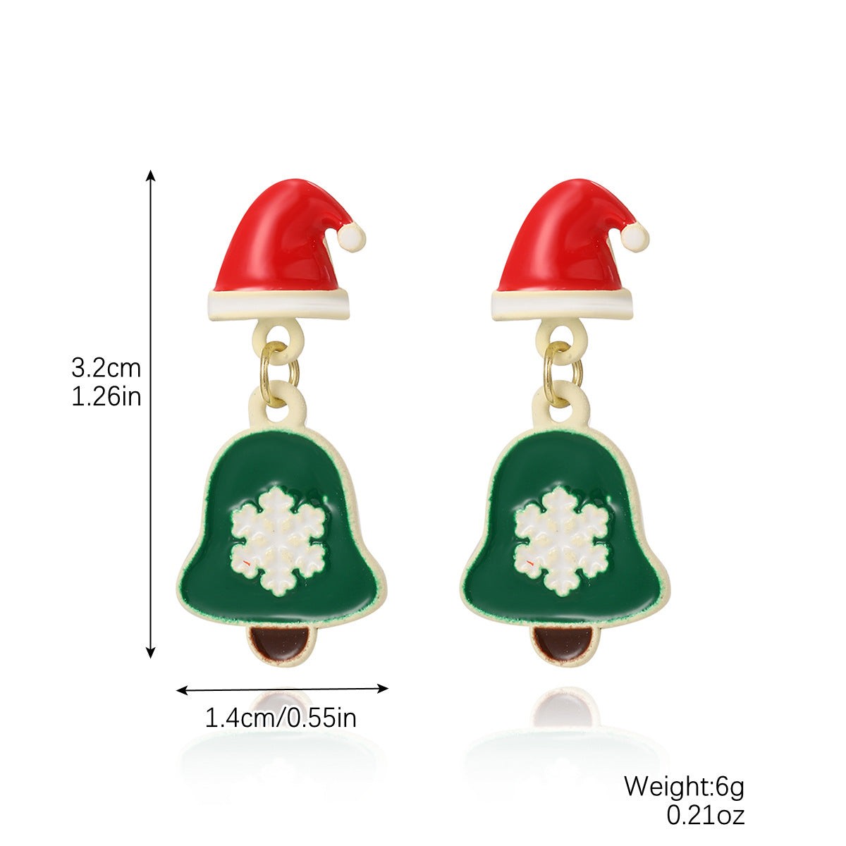Wholesale Christmas Wood Snowflake Exaggerated Christmas Tree Earrings